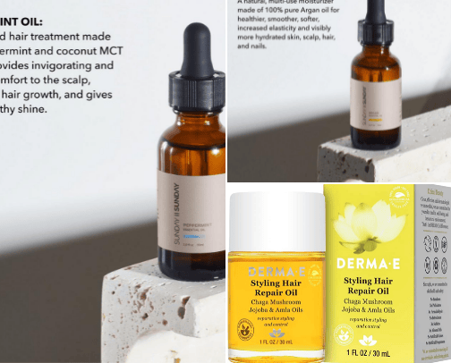 Essential Oil for  the Hair and the body cover photo collage