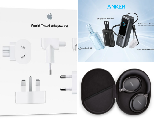 Traveling abroad necessary items! 🔌✈️ cover photo collage