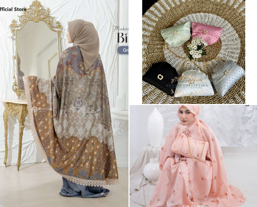 Muslim hijab mukena cover photo collage