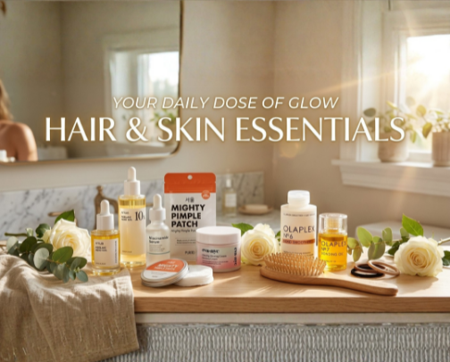 Your Daily Dose of Glow: Hair & Skin Essentials cover photo collage