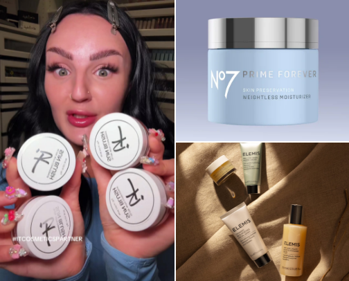 Skincare creams cover photo collage