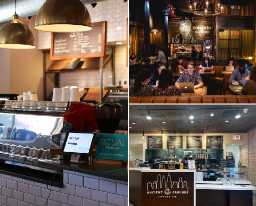 Chicago coffee shop recs☕️ cover photo collage