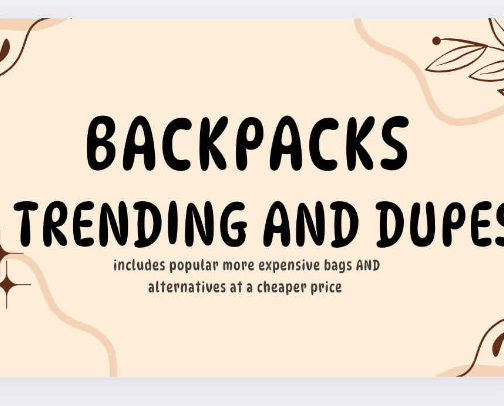 Backpacks - Trending and Dupes cover photo collage