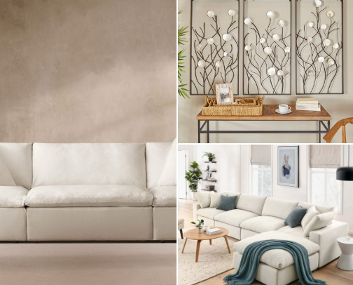 Perfect apartment or house decor and furniture cover photo collage