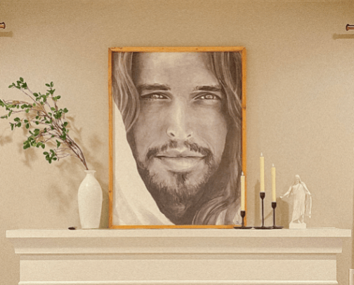 Painting of Christ cover photo collage