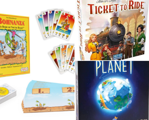 Family Board games that take an hour or less to play cover photo collage