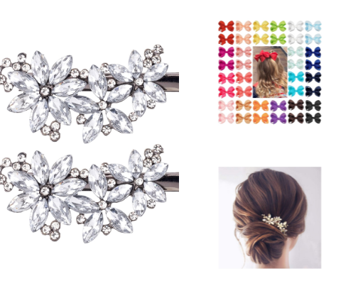 Eid Hairstyles & Hair Accessories for Girls: Sparkly Clips, Bows & Jhumka Earrings cover photo collage