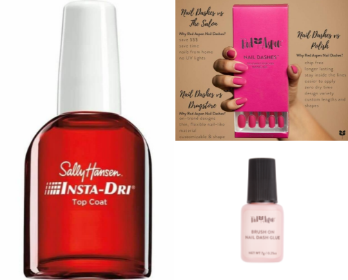 Nail care, polish and press ons cover photo collage