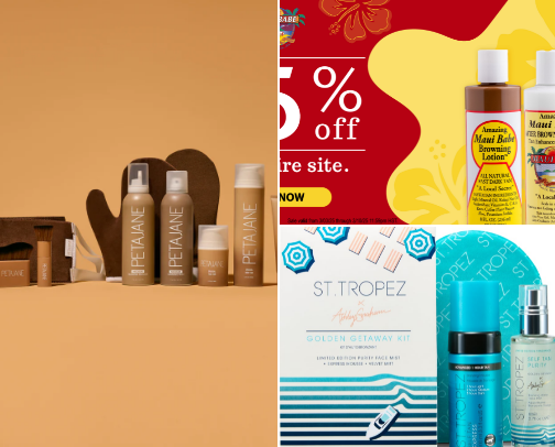 Tanning must haves cover photo collage