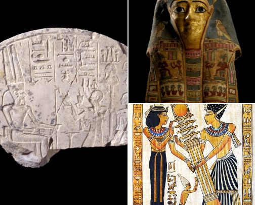 Egyptian artifacts cover photo collage
