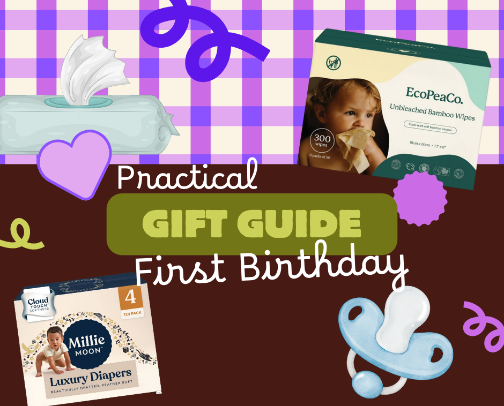 The Practical 1st Birthday Gift Guide (What to Buy Instead of Toys) cover photo collage