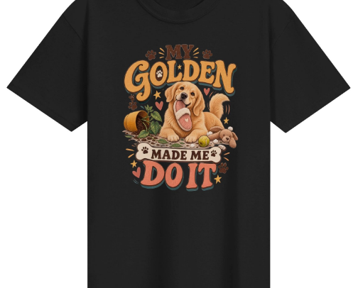 Retro Golden Made Me Do It T-shirt cover photo collage