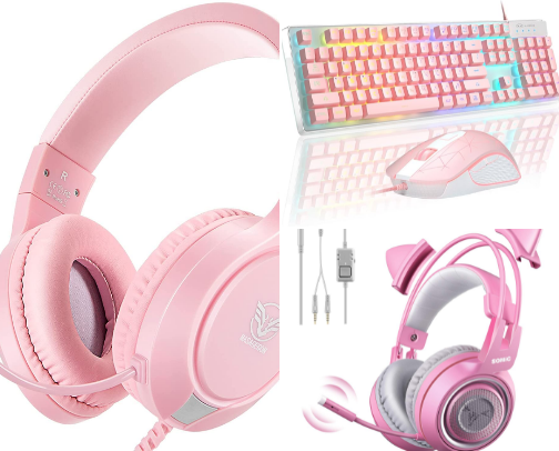 Gamer girl set up cover photo collage