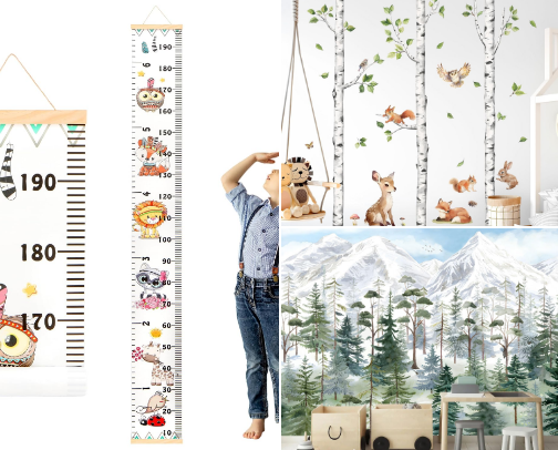 Boy nursery forest themed room cover photo collage