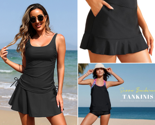 Tummy control swimwear cover photo collage