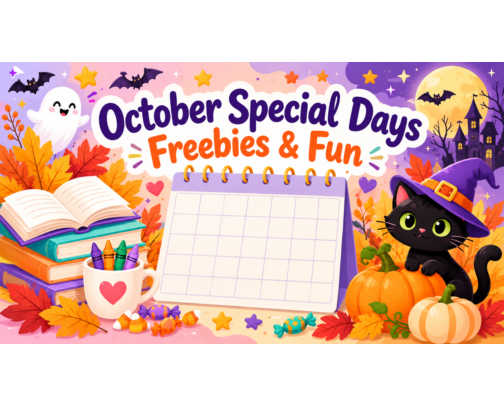 October Special Days, Freebies & Fun cover photo collage