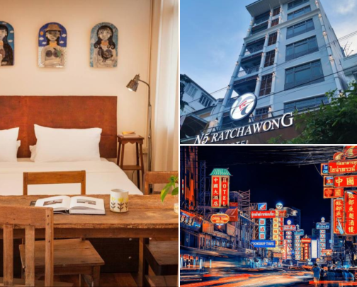 Relaxing Places to Stay While Exploring the City in Chinatown / Yaowarat, Bangkok, Thailand cover photo collage