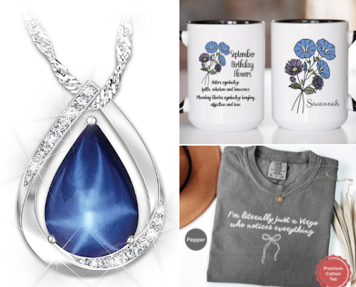 Treasures for Her September Birthday cover photo collage