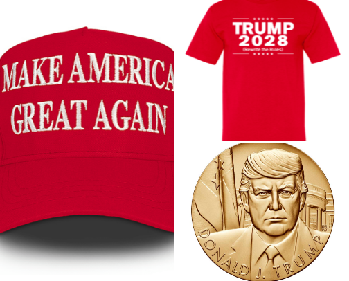 Trump Treasure Vault – Trending Collectibles & Apparel” cover photo collage