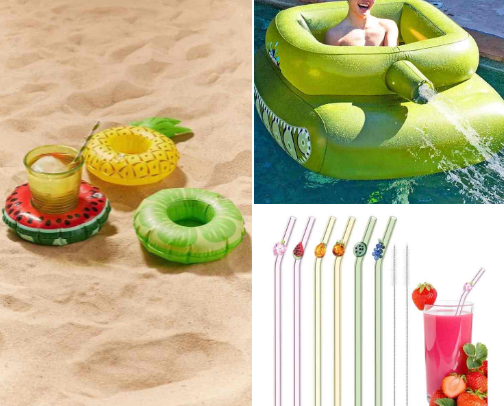 Useful items for summer cover photo collage