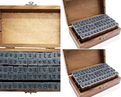 Read Free - Creative set: 70Pcs Wooden Rubber Alphabet Letter Number Stamps, Rectangular, Capital & Lower Case, DIY Craft Card Making, Scrapbooking Supplies (Dark Wooden) set cover photo collage