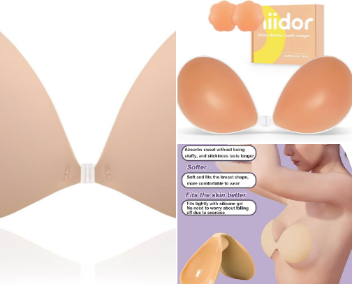 Adhesive Bras That Actually Stay On for Backless Looks cover photo collage