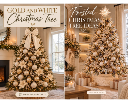 Best Christmas Tree and Neutral Chrismtas Tree decor ideas cover photo collage