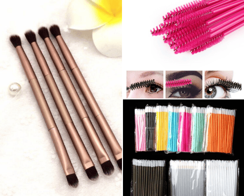 make up brushes cover photo collage