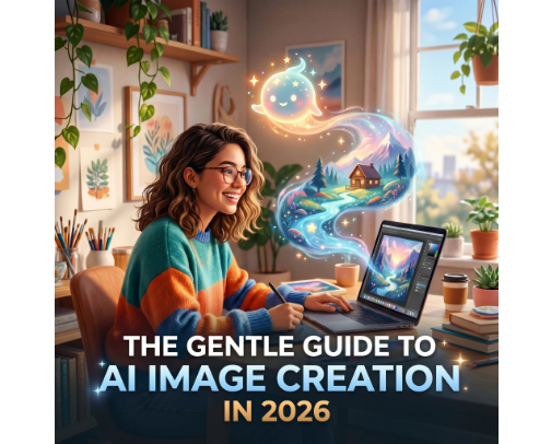 The Gentle Guide to AI Image Creation in 2026 cover photo collage