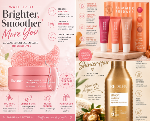 Skincare and Hair Routine Must-Haves cover photo collage