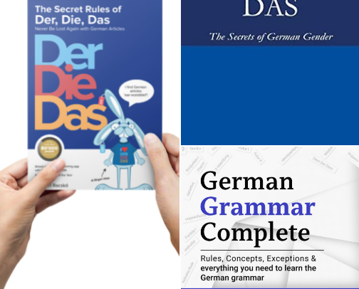 PDF Free - The Secret Rules of Der, Die, Das - German Articles Demystified Guide cover photo collage