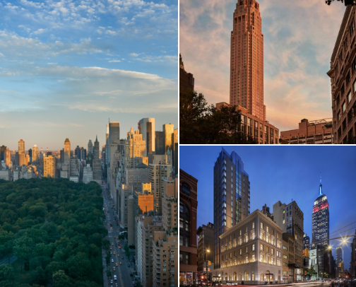 3 top-tier luxury hotels in New York City perfect for celebrating and welcoming the New Year in style, featuring iconic views, exclusive parties, and unmatched comfort! cover photo collage