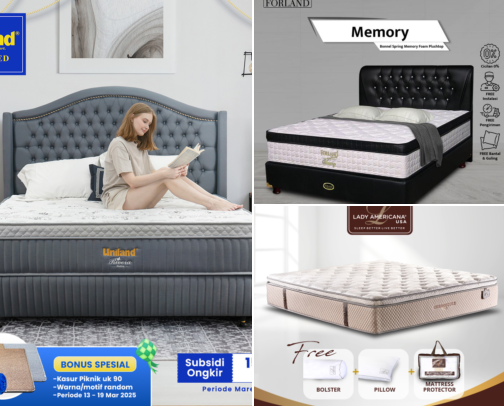 Uniland Springbed Rivera Emira Plushtop - Full Set cover photo collage