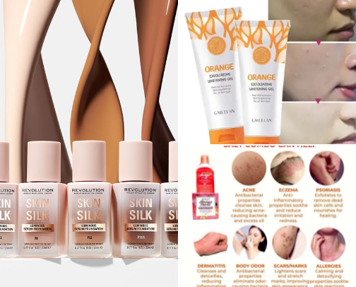 "Your skin tells your story – make it a glowing one." cover photo collage