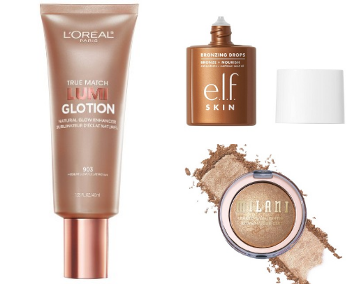 my glowy makeup favs ✨ cover photo collage