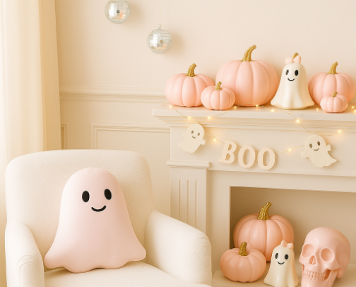 Hey Boo-tiful: Our Favorite Pink, Pastel, & Girly Halloween Decor Ideas in 2025 cover photo collage