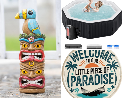 Tropical Backyard Oasis cover photo collage