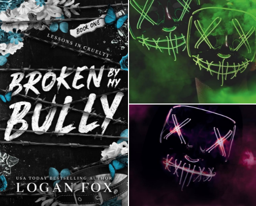 Read Online - Broken by my Bully: A Dark Why Choose MMF/MFM Romance (Lessons in Cruelty Dark Academia series Book 1) dark academia menage reads cover photo collage