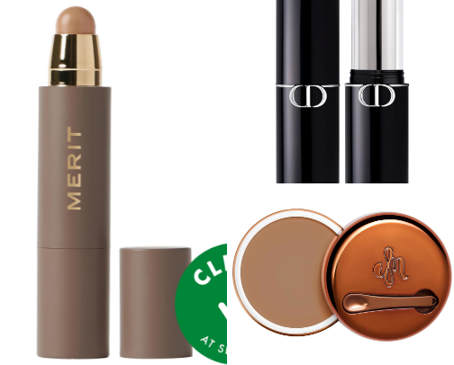 glowy bronzed makeup look cover photo collage