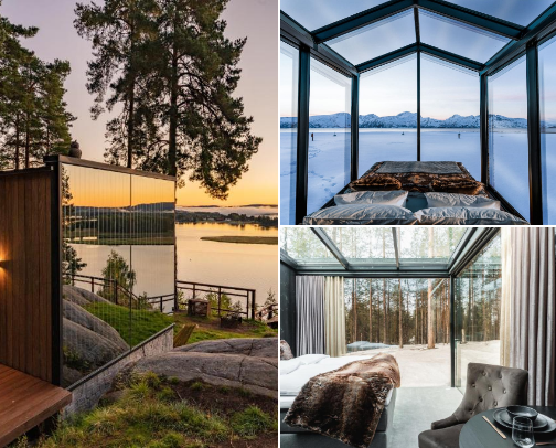 Cosy cabins for Northern Lights cover photo collage