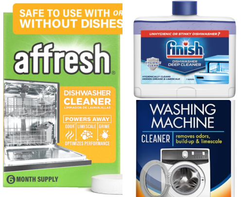 I Tried 7 Dishwasher Cleaning Tablets and These Actually Dissolved the Gunk cover photo collage