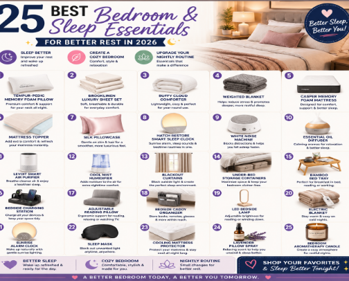 25 Best Bedroom & Sleep Essentials for Better Rest in 2026 🛏️ cover photo collage