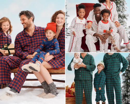 Matching Family Christmas Pajamas for Baby’s First Christmas cover photo collage
