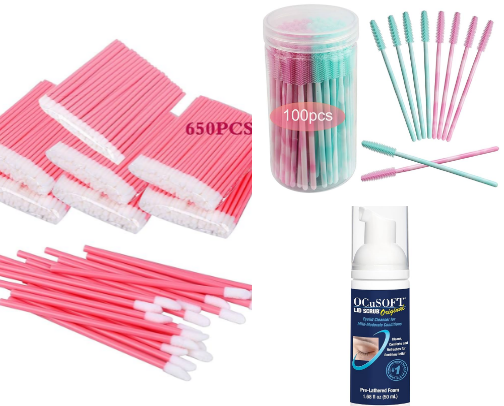 Extend those lash extensions! My fav products for at-home cleaning/extending✨ cover photo collage