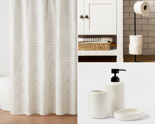 Affordable Modern Monochrome Bathroom Decor cover photo collage