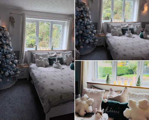 Bedroom Christmas decor cover photo collage