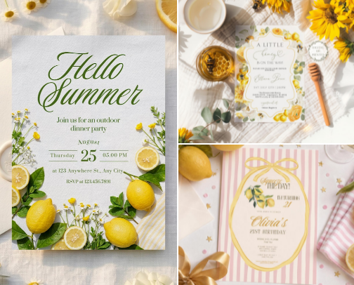 Curated Summer Party Invitations cover photo collage