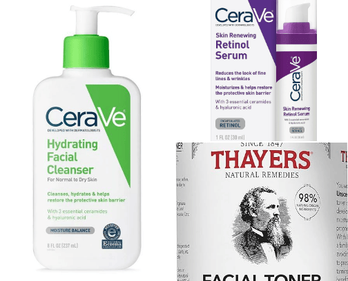 Night time skin care routine cover photo collage