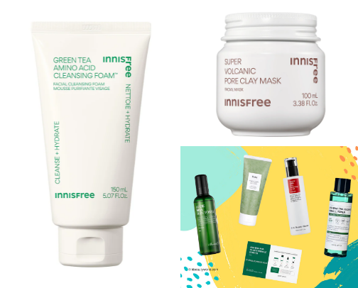 Skincare products cover photo collage