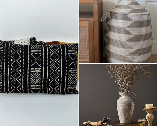Afro-Bohemian Living Room: Curated Texture & Soulful Style cover photo collage